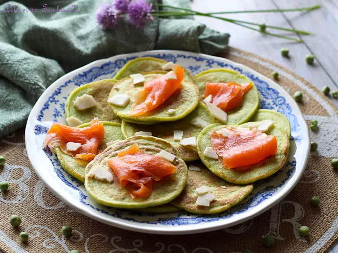 Pancakes aux petits pois,pancakes petits pois,recette petits pois,pancakes aux petits pois moelleux,recette pancakes salés petits pois,pancake salé maison,recette originale petits pois,recette avec des petits pois frais