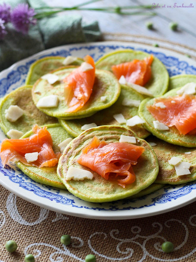 Pancakes aux petits pois pancakes petits pois, recette pancakes salés petits pois